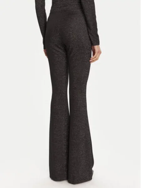 Just Cavalli Szövet nadrág Flare Fit fekete