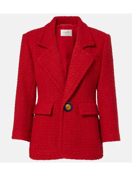 Volnena jakna Saint Laurent rdeča