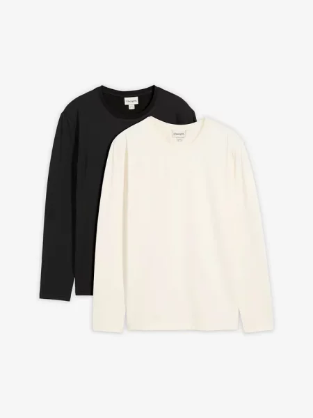 Koszulka termiczna z długim rękawem slim fit 2 szt. biała