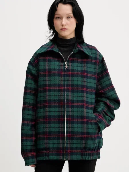 Tommy Jeans geacă de tranziție oversize verde