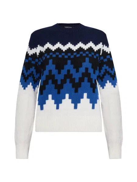 Pulover Canada Goose cu imprimeu geometric albastru