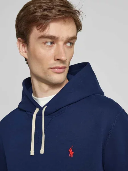 Bluza z kapturem z wyhaftowanym logo Polo Ralph Lauren granatowa