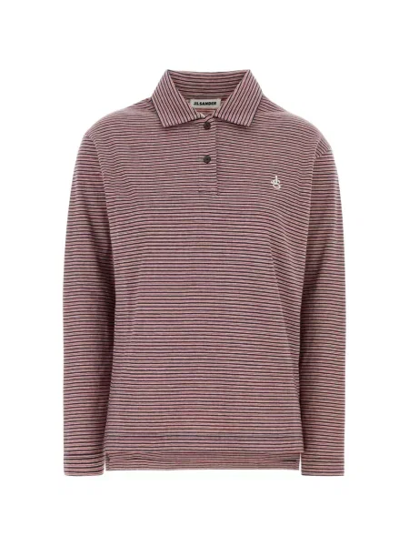 Lung tricou polo Jil Sander roșu