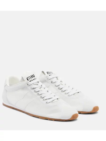 Sneakerși Miu Miu din piele alb