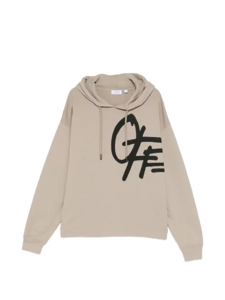 Hanorac cu glugă Off-white cu autograf cu cordon alb