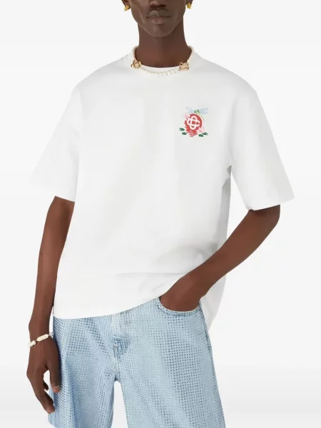 Tricou Casablanca cu model floral alb
