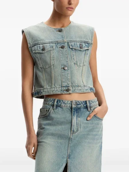 Fustă din denim 12 Storeez până la genunchi albastru