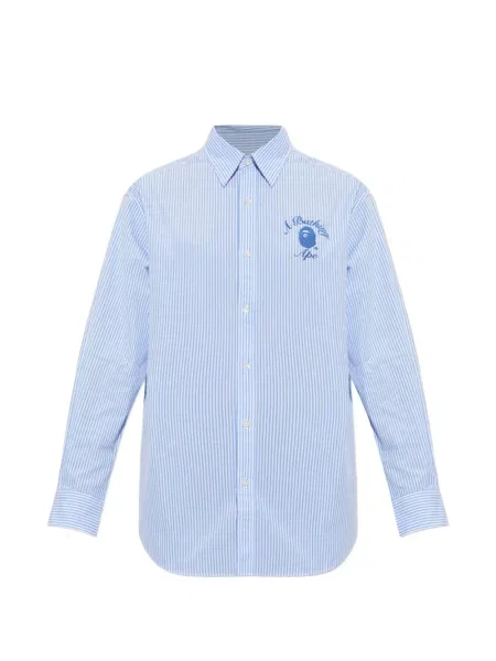 Cămașă A Bathing Ape® cu broderie albastru