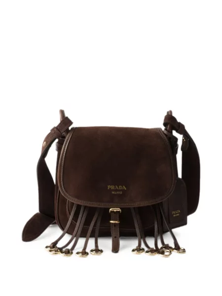 Geantă Prada din piele de căprioară maro
