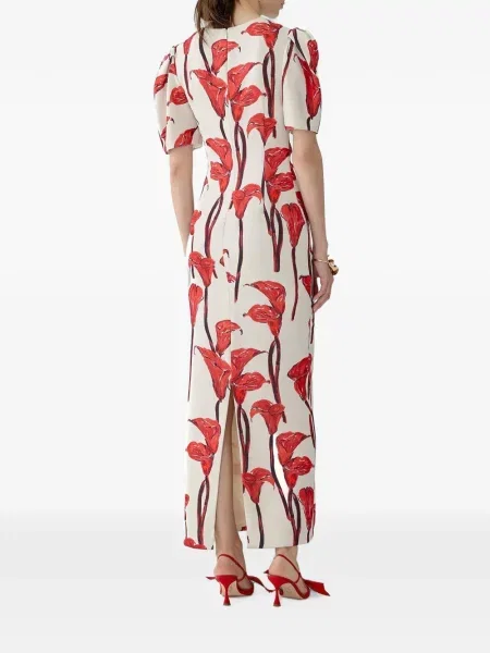 Rochie maxi Carolina Herrera cu model floral cu imagine