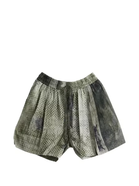 Pantaloni scurți Ziggy Chen de mătase verde