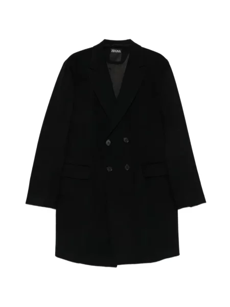 Palton Zegna cu două rânduri de nasturi negru