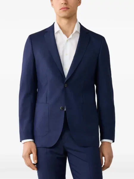 Costum Hackett London de lână cu imprimeu tropical albastru