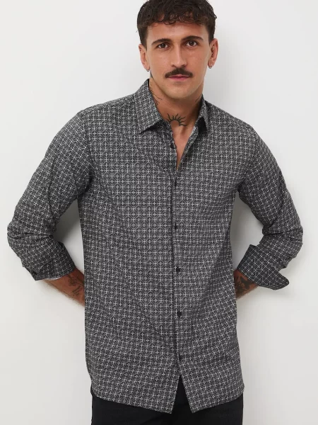 Košile Medicine slim s klasickým límcem černá