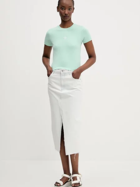 Джинсова спідниця Hugo Blue midi пряма синя