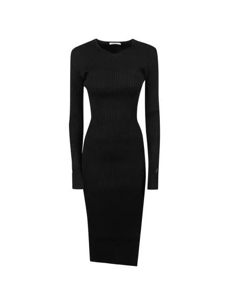 Rochie Patrizia Pepe tricotate cu decolteu în V negru