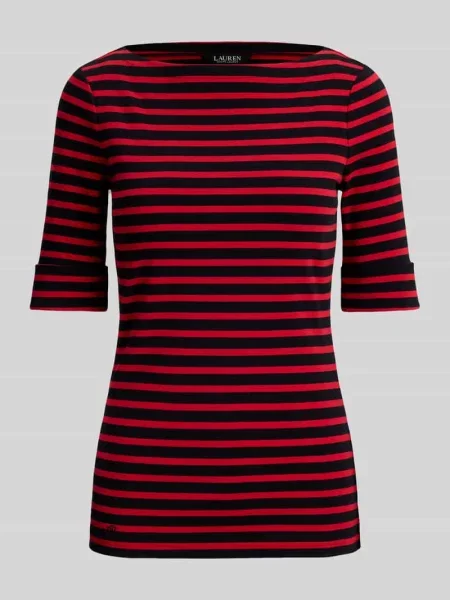 T-shirt o kroju slim fit z mieszanki bawełny Lauren Ralph Lauren czarna