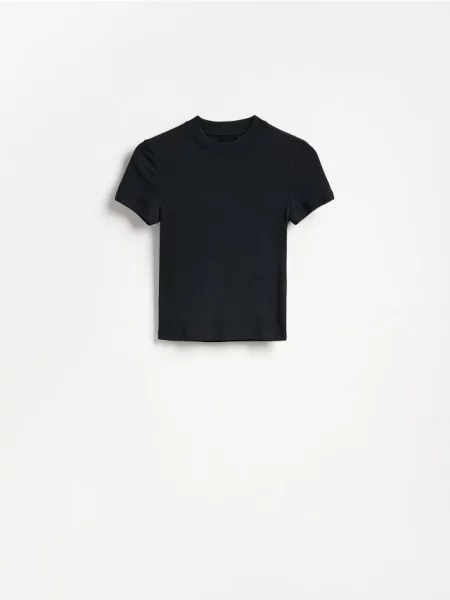 Reserved Tricou cu adaos de modal negru