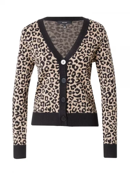 VERO MODA Geacă tricotată VMARIA bej deschis negru