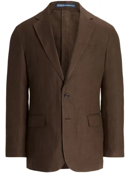 Samt polo majica Polo Ralph Lauren s vezom karirana smeđa