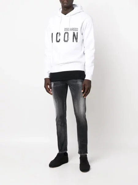 Liesas skinny fit džinsai Dsquared2 juoda