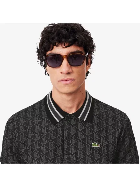 Lacoste поло чоловіче Monogram чорне