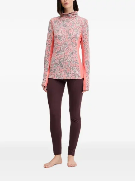 Termic top Smartwool cu model floral cu imagine roz