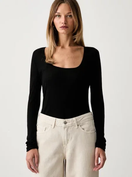 Tricou cu mânecă lungă Patrizia Pepe de lână negru