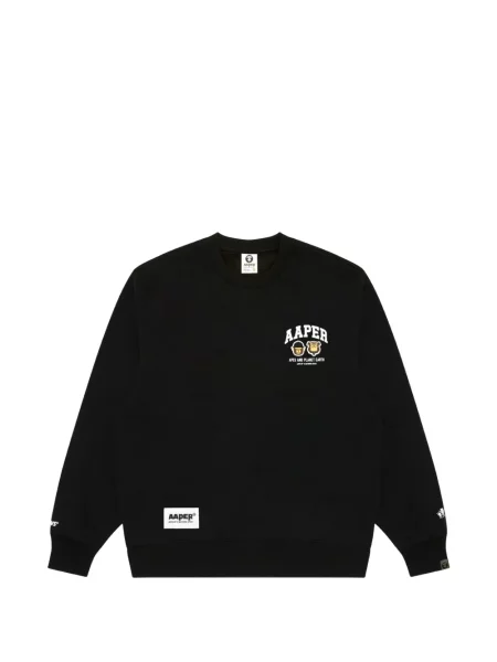 Hanorac crewneck Aape By A Bathing Ape cu decolteu rotund negru