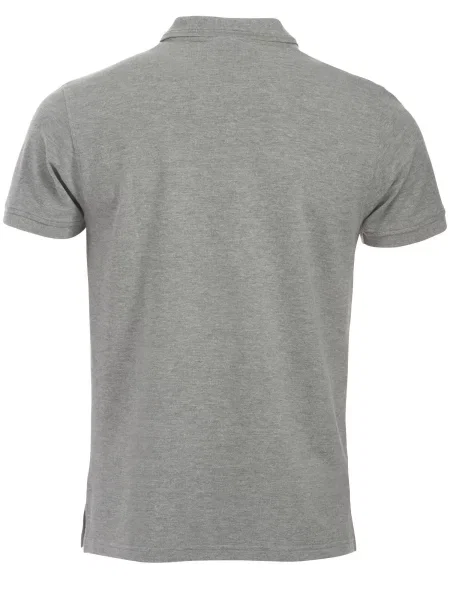 Clique Polo Manhattan grey melange – kołnierz z 2 prążkami jaquard szara