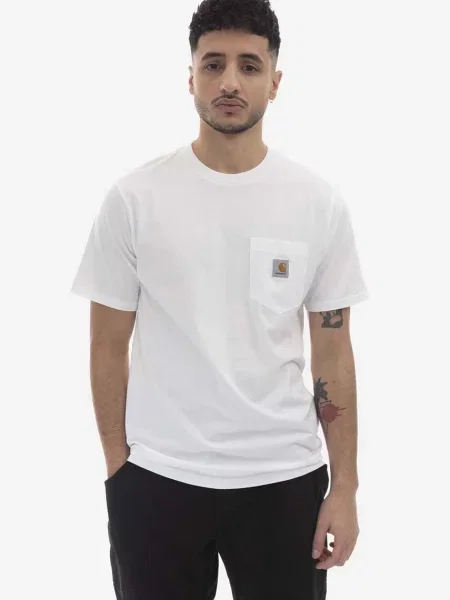 Carhartt WIP tricou din uni alb