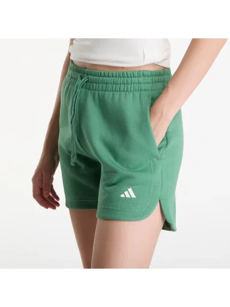 Fleecové pruhované nohavice Adidas Sportswear zelená