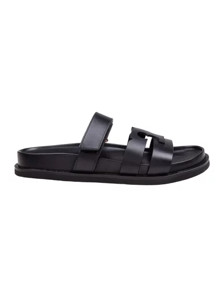 Klapki Tory Burch skórzane czarne