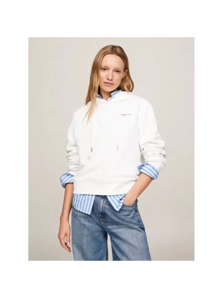 Bluza z kapturem Tommy Hilfiger z kapturem biała