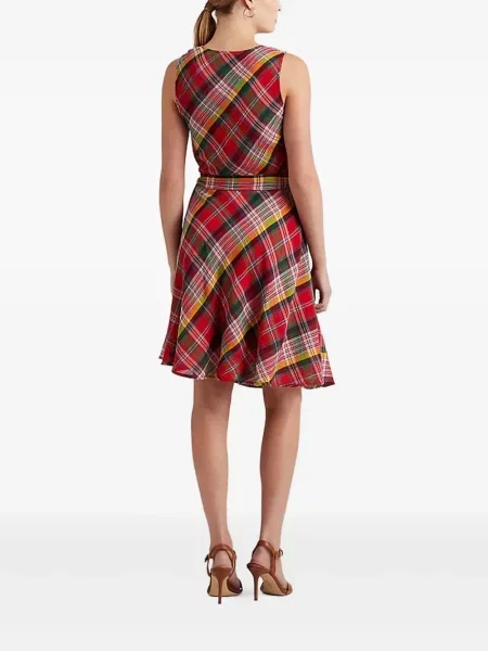 Rochie Lauren Ralph Lauren în carouri de costum roz