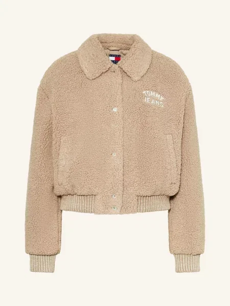 Tommy Jeans kurtka pluszowa Kobiety jednolity S brązowy