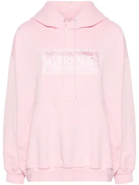 Hanorac cu glugă Versace cu broderie roz