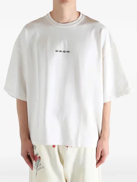 Tricou grafic D-r-g-n cu imagine alb
