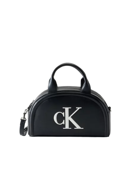 Calvin Klein Geantă de umăr BOLD / argintiu negru