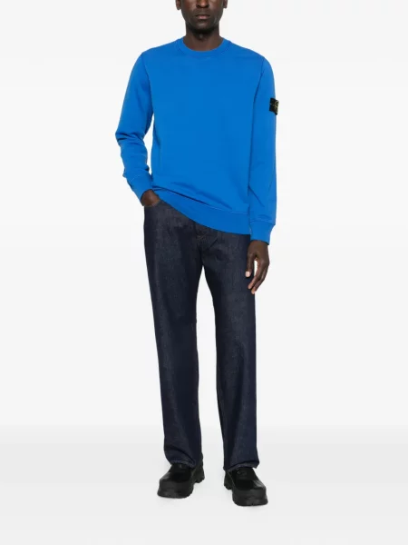 Džemperis be gobtuvo Stone Island apvaliu kaklu akmenys mėlyna