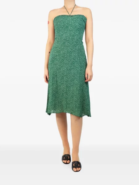Rochie midi Reformation cu model floral cu imagine verde