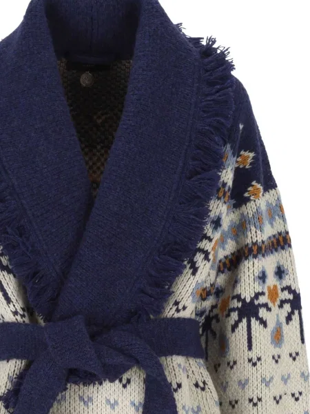 Jacquard kardigan Alanui na rese plava
