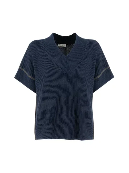 Sweter Brunello Cucinelli niebieski