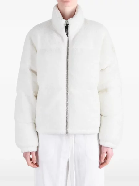 Geacă Canada Goose din fleece alb