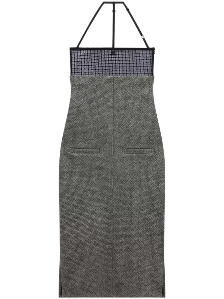 Sukienka midi Courreges do kolan garniturowa szara