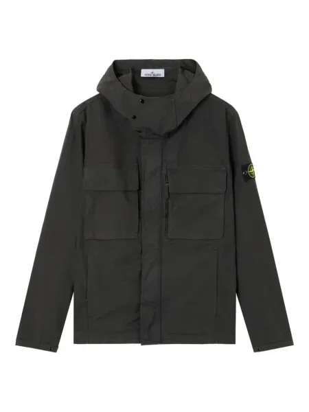 Geacă Stone Island cu glugă cu strasuri negru