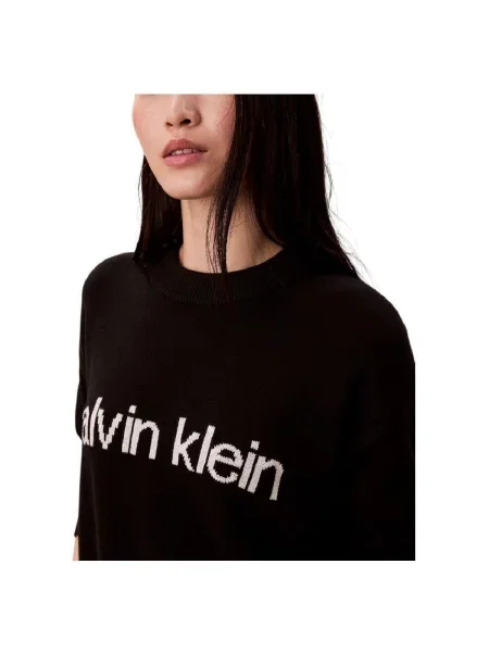 Calvin Klein Jeans Pulover / alb negru