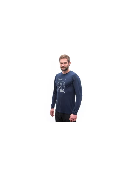 SENSOR Koszulka Merino Active Outside Tee LS deep blue-M niebieska