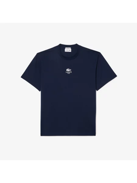 Lacoste T-Shirt Z Nadrukiem granatowa