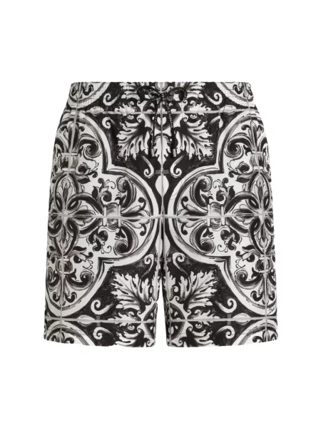 Kąpielówki Dolce And Gabbana z nadrukiem czarne